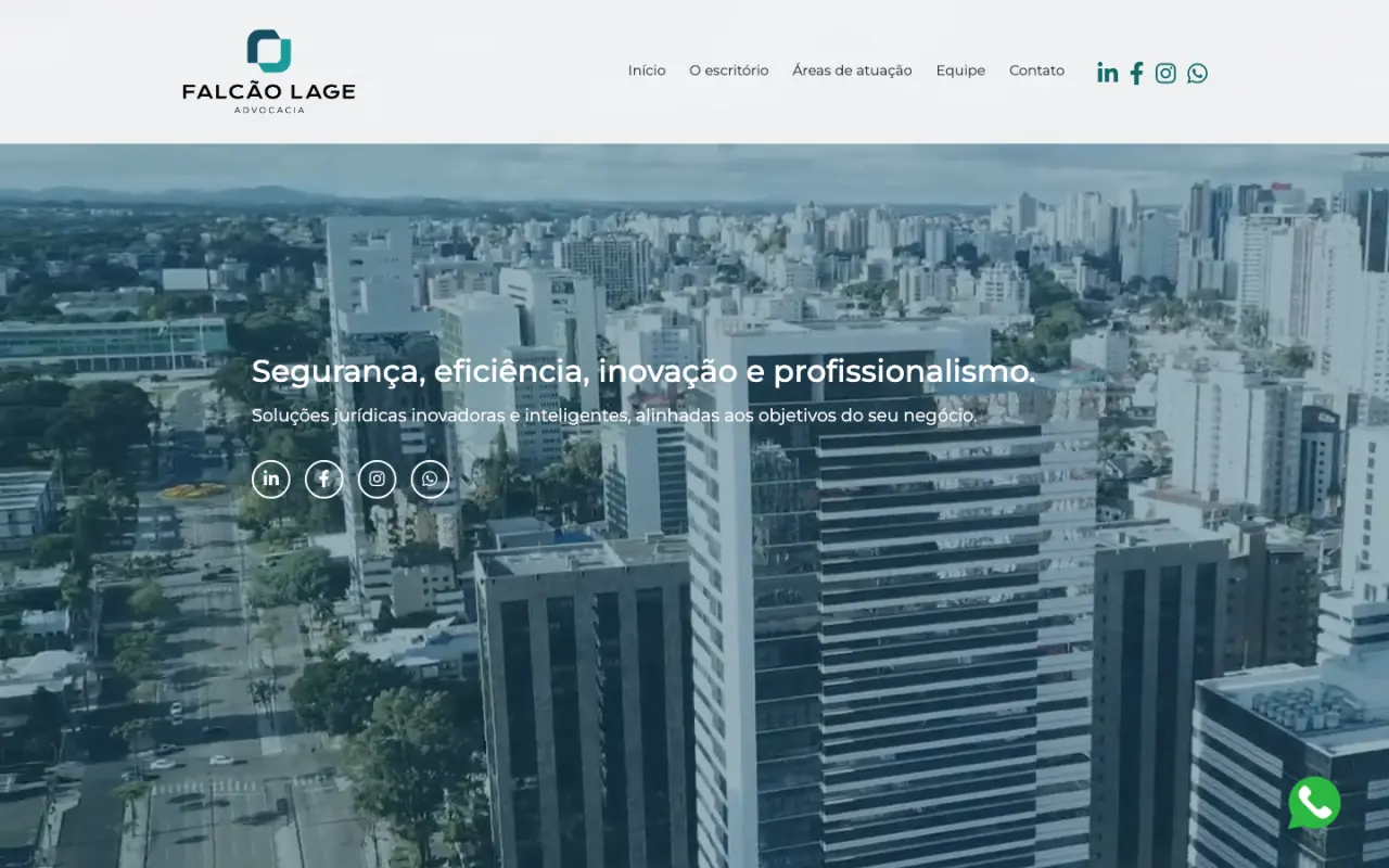 Site do escritório Falcão Lage Advocacia