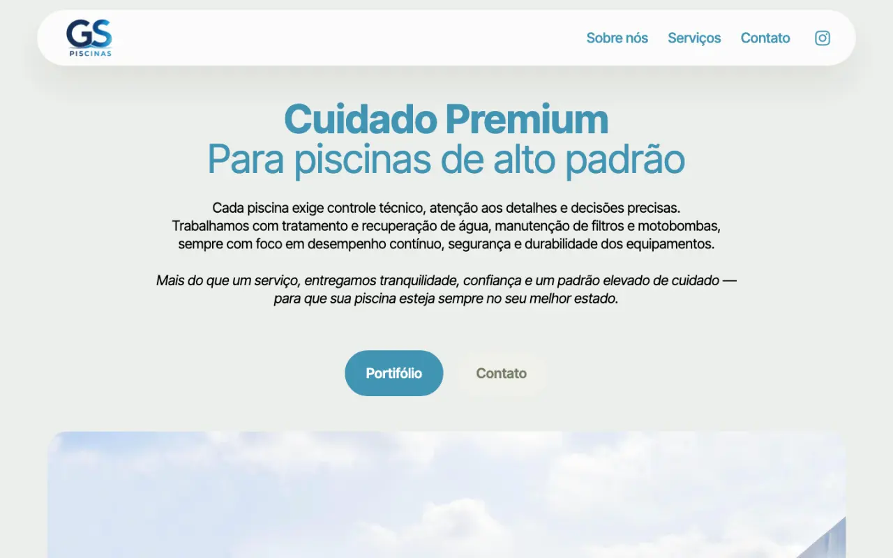Site da GS Piscinas