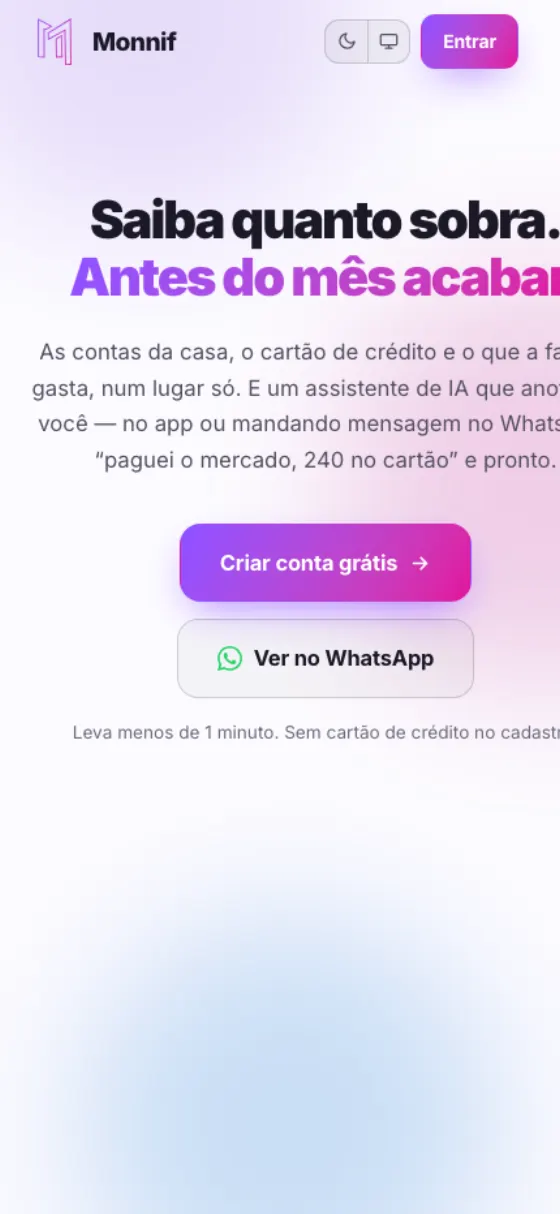 Monnif em tela de celular